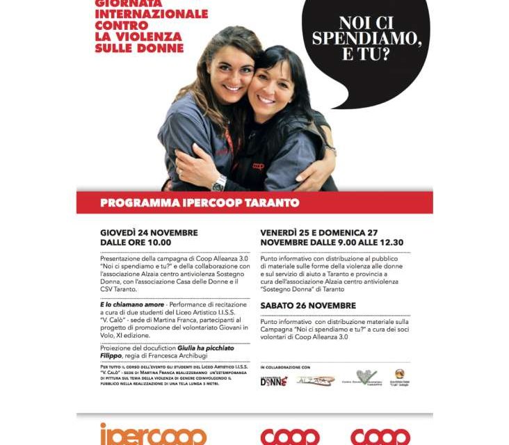 “Noi ci spendiamo, e tu?”, la campagna di Coop Alleanza 3.0 contro la violenza sulle donne