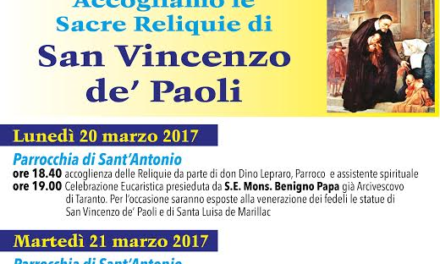 Le sacre reliquie di San Vincenzo de’ Paoli  a Martina Franca
