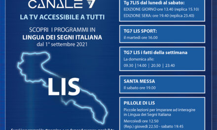 I programmi in LIS su Canale 7 dal 1 settembre