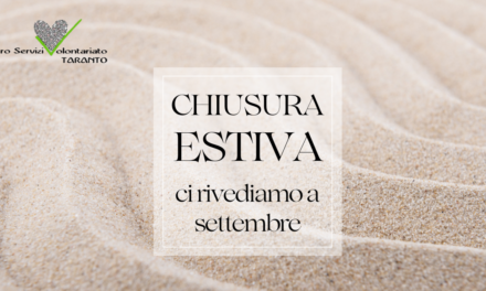 Chiusura estiva del CSV Taranto  