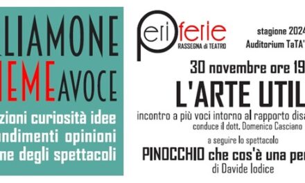  Al TATA’ lo spettacolo teatrale “L’arte utile”